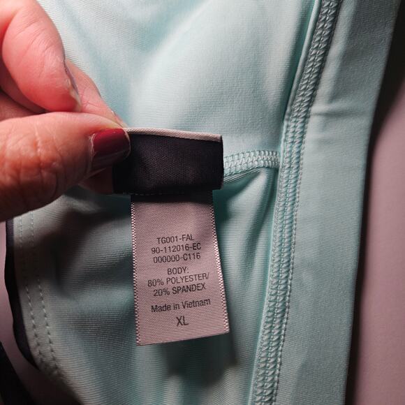 Champion Women’s Sports Bra XL Mint Green Gray Crisscross Back Adjustable Hook - Picture 5 of 7